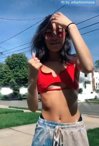 Hot Baylee Christine in Red Crop Top