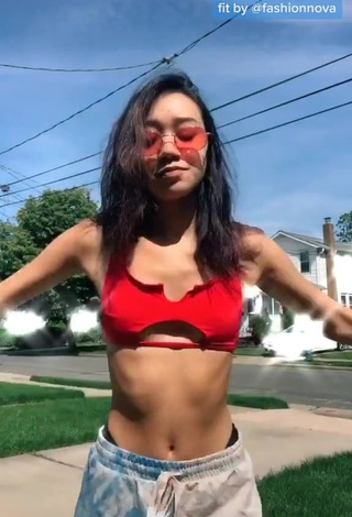 3. Hot Baylee Christine in Red Crop Top