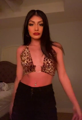 1. Beautiful Meagan Garcia in Sexy Leopard Crop Top