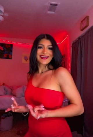 Erotic Meagan Garcia in Red Dress