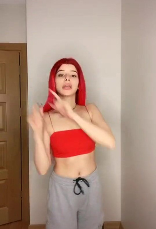 Hottie Merve Yalçın in Red Crop Top