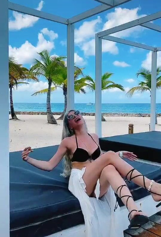 3. Erotic Merve Yalçın in Black Bikini Top at the Beach