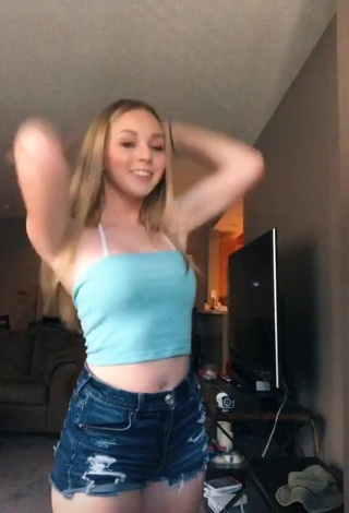 Irresistible Miranda Ashley Candace in Blue Crop Top