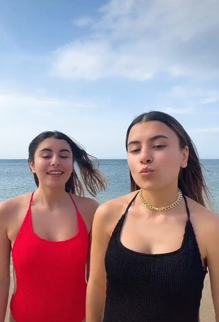 1. Erotic Nour and Fatma Daghbouj in Swimsuit at the Beach