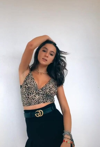 1. Hot Rebecca Gradoni in Leopard Crop Top