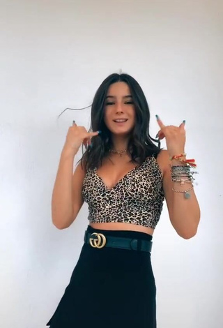 Hot Rebecca Gradoni in Leopard Crop Top