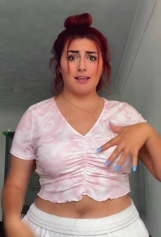 Cute Shauni Kibby Shows Cleavage in Crop Top