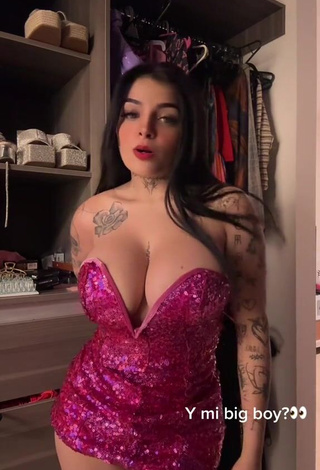 3. Karely Ruiz Looks Amazing in Pink Dress (Side Boob)