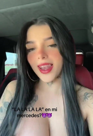 3. Karely Ruiz Demonstrates Elegant Cleavage in a Car (Side Boob)