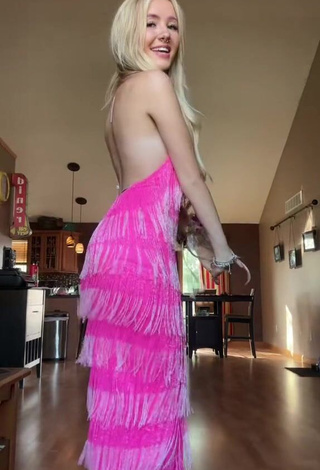 3. Erotic Kayla Malec Shows Cleavage in Pink Dress (Side Boob)