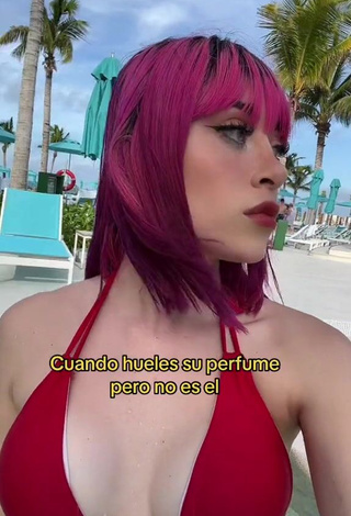 1. Hot Legna Hernández Shows Cleavage in Red Bikini Top (Side Boob)