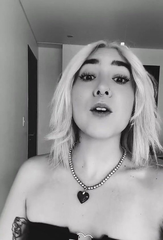 Hot Lily Garcia Shows Cleavage in Black Crop Top (Side Boob)