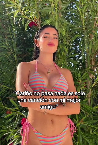 3. Hot Lola Moreno Marco Shows Cleavage in Striped Bikini (Side Boob)