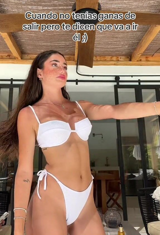 3. Irresistible Lola Moreno Marco Shows Cleavage in White Bikini