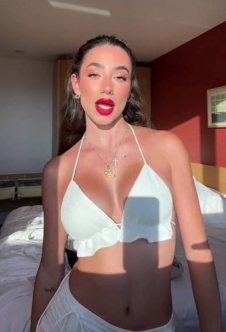 Beautiful Lola Moreno Marco Shows Cleavage in Sexy White Bikini Top (Side Boob)