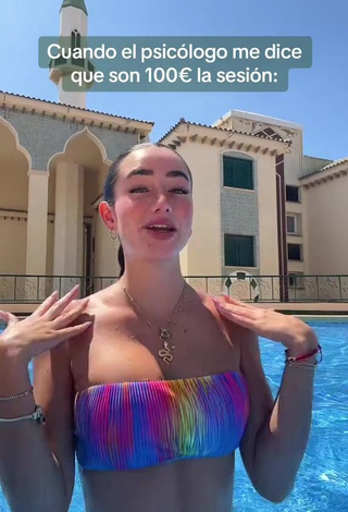 Irresistible Lola Moreno Marco Shows Cleavage in Bikini Top at the Pool