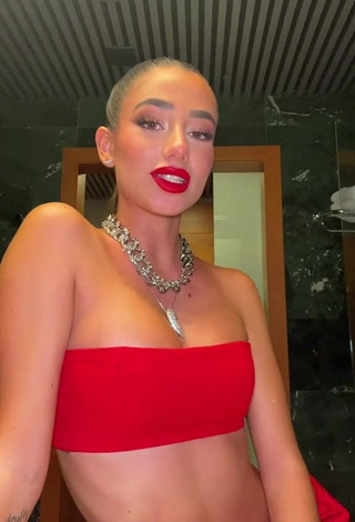 1. Erotic Lola Moreno Marco Shows Cleavage in Red Tube Top