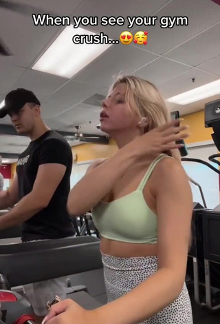 3. Erotic Mariah and Bill Shows Cleavage in Sport Bra in the Sports Club while doing Sports Exercises