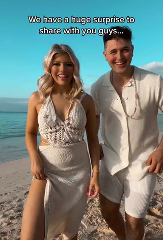 1. Hot Mariah and Bill Shows Cleavage in White Dress at the Beach