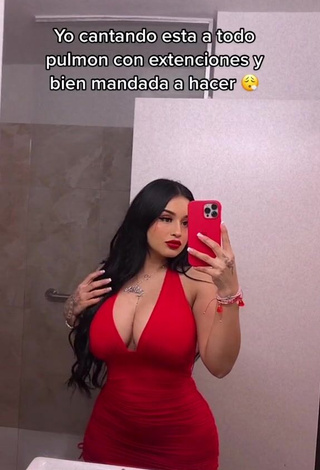 1. Magnificent Marlene Santana Shows Cleavage in Red Dress (Side Boob)