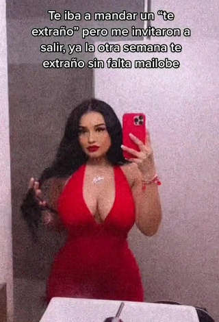 Dazzling Marlene Santana Shows Cleavage in Inviting Red Dress