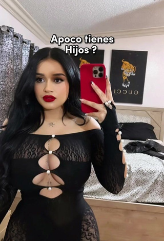 1. Cute Marlene Santana Shows Cleavage in Black Overall (Side Boob)