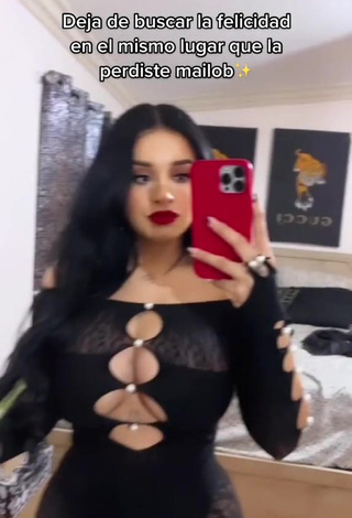 Hot Marlene Santana Shows Cleavage in Black Overall (Side Boob)