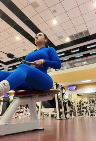 Hot Marlene Santana in Blue Leggings in the Sports Club while doing Sports Exercises