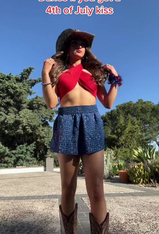 2. McKenzi Brooke in Inviting Red Crop Top (Side Boob)