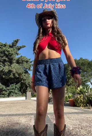 3. McKenzi Brooke in Inviting Red Crop Top (Side Boob)