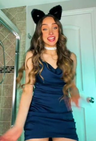 3. Amazing McKenzi Brooke Shows Cleavage in Hot Blue Dress while Twerking