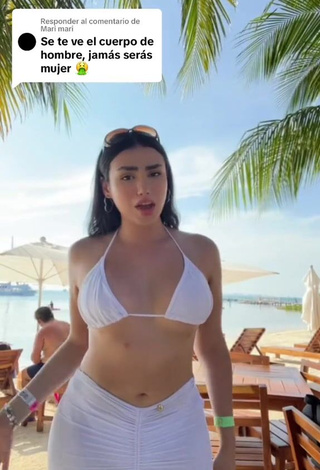 1. Cute Mirandah Shows Cleavage in White Bikini Top (Underboob, Side Boob)