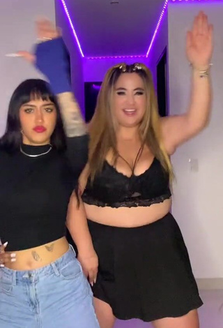 Maleja Rodriguez Shows Cleavage in Sweet Black Crop Top while Twerking (Upskirt)