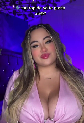 Maleja Rodriguez Shows Cleavage in Sexy Pink Crop Top