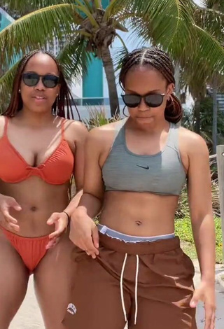 Captivating Treona & Trechelle Andino Shows Cleavage in Bikini