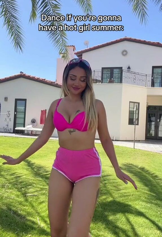 1. Erotic Star Abelar Shows Cleavage in Pink Bikini Top