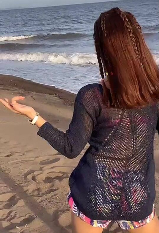 Sweet Vanessa Kate Alvarez in Cute Black Top at the Beach