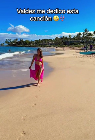 1. Erotic vasilvana1 Shows Cleavage in Pink Bikini Top at the Beach