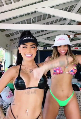 3. Pretty Mirella xbadmix Shows Cleavage in Black Bikini (Side Boob)