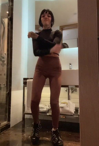 1. Cute Xinni Xinnita in Brown Leggings