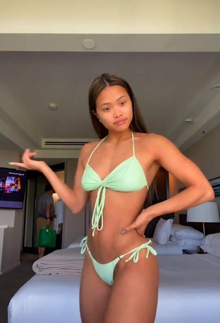 1. Hottie Sarah Magusara in Light Green Bikini