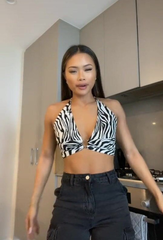 1. Irresistible Sarah Magusara in Zebra Crop Top