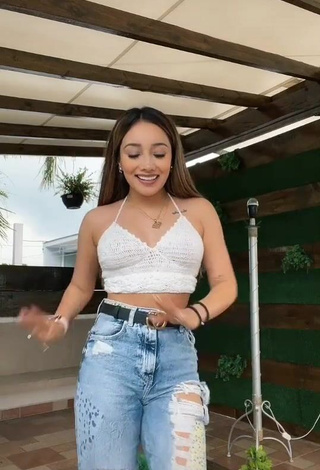 1. Sweetie Scarday in White Crop Top