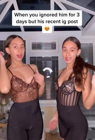 Erotic Nel.Twinnys in Black Bodysuit