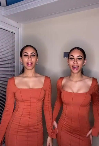 Erotic Nel.Twinnys in Orange Dress