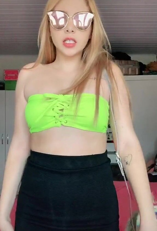 3. Irresistible Thatty Ferreira in Lime Green Crop Top