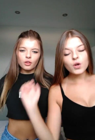 1. Irresistible Tania & Nastia in Black Crop Top