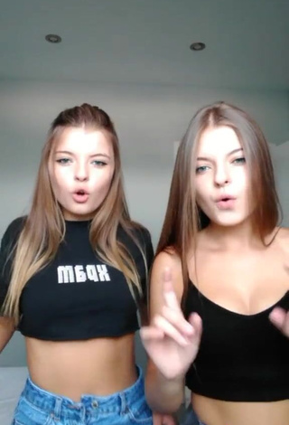 2. Irresistible Tania & Nastia in Black Crop Top