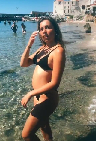 1. Beautiful Vanessa Ticalli in Sexy Black Bikini at the Beach