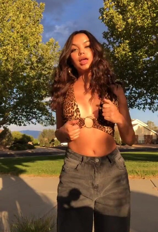 1. Sweetie Xo.genna in Leopard Crop Top in a Street